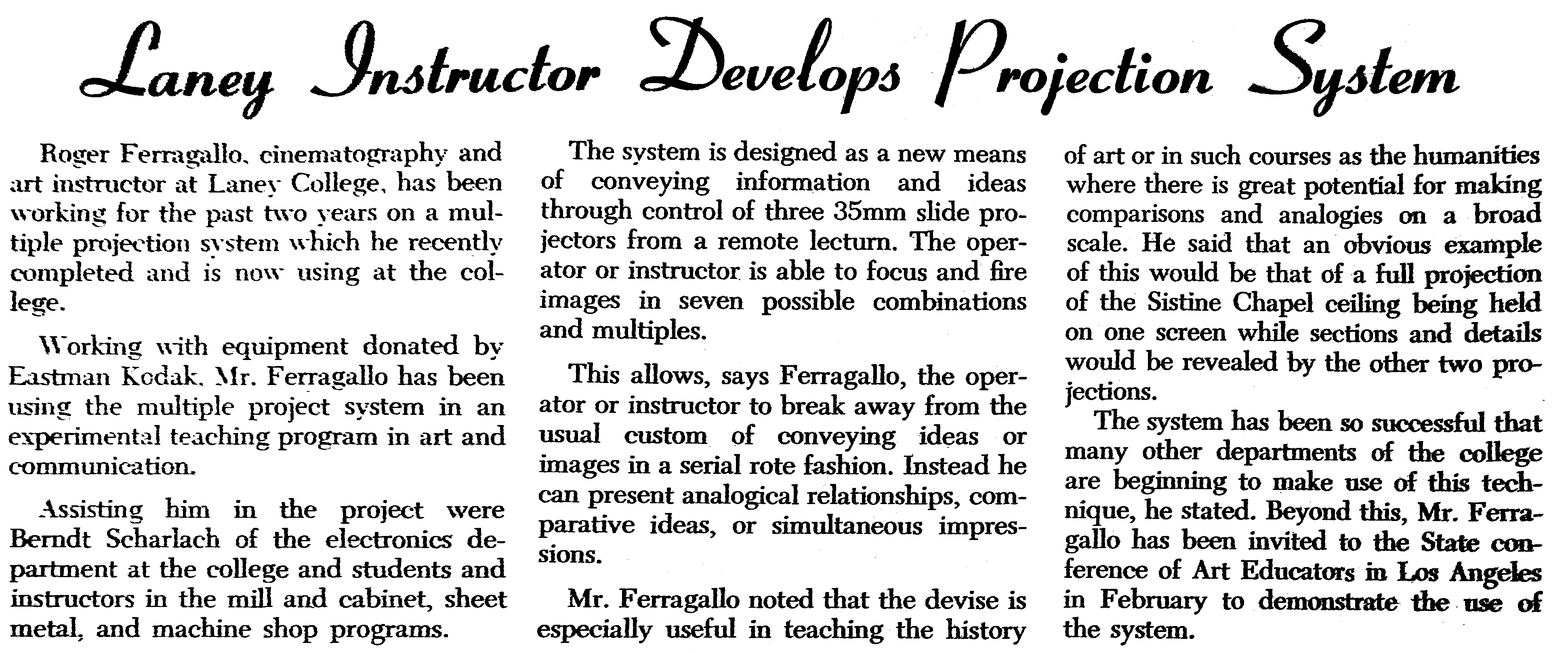 Newspaper Article on TELL Project